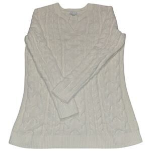 J.Jill Chenille Cable Knit Sweater | Soft Cream | Rustic Cozy Layer | Size S